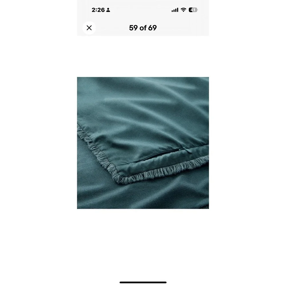 Casaluna King Pillow Sham Linen-Blend OEKO-TEX Soft Feel Teal Blue